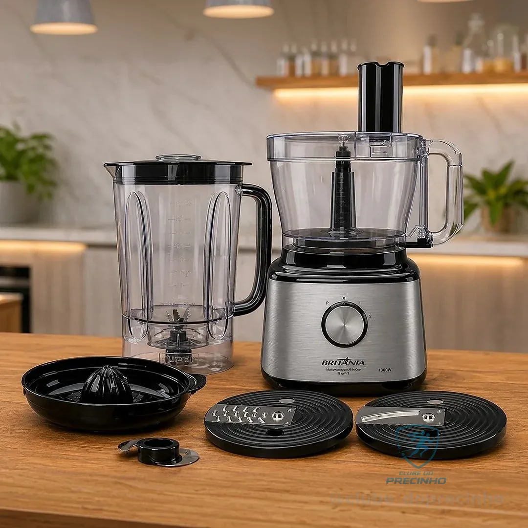 Multiprocessador Britânia 5 Em 1 Bmp2000 1300w Cor Prateado 127v