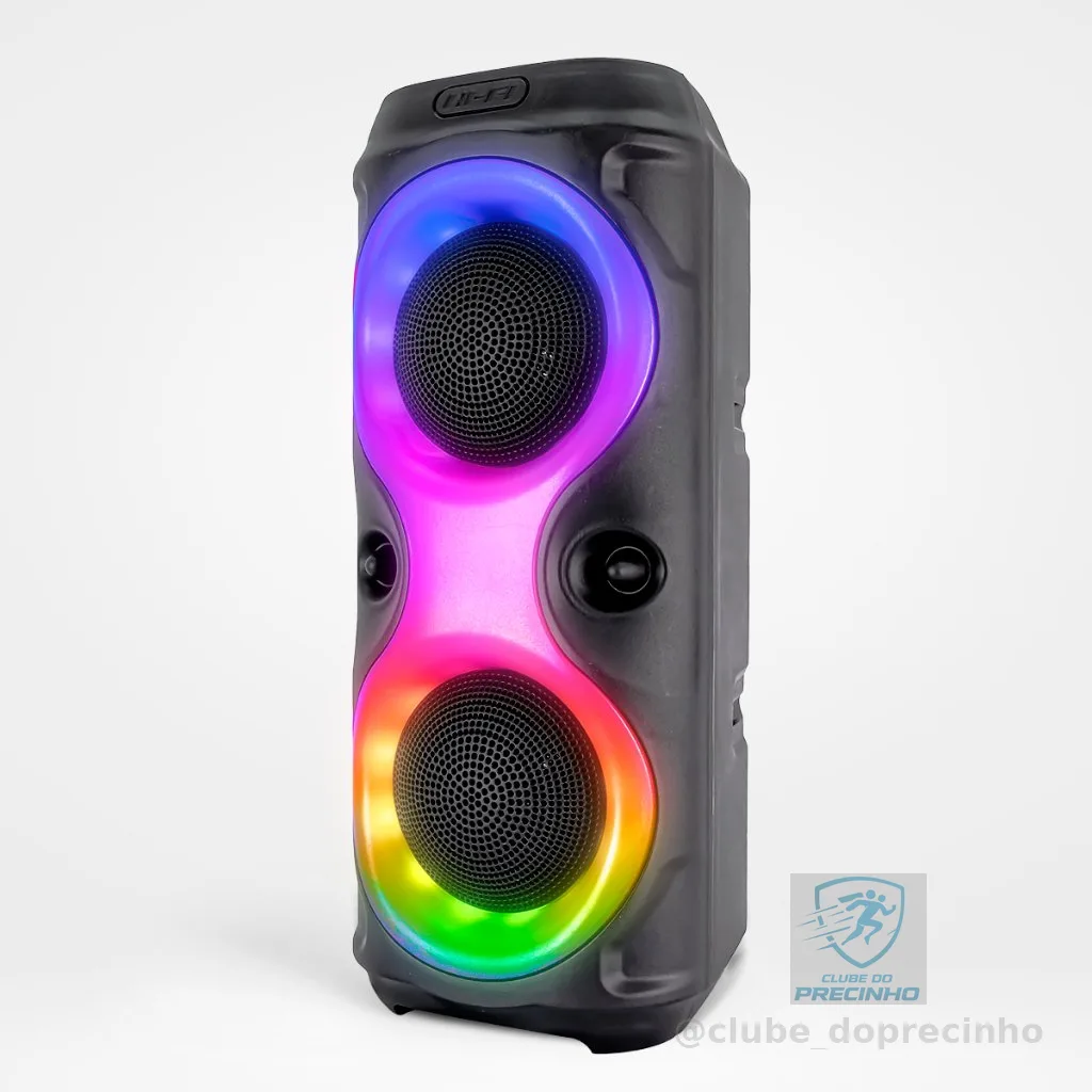 Caixa de som Bluetooth Portátil Com Led RGB Portátil FM USB TWS 30W Para Praia, Festa ou Viagem