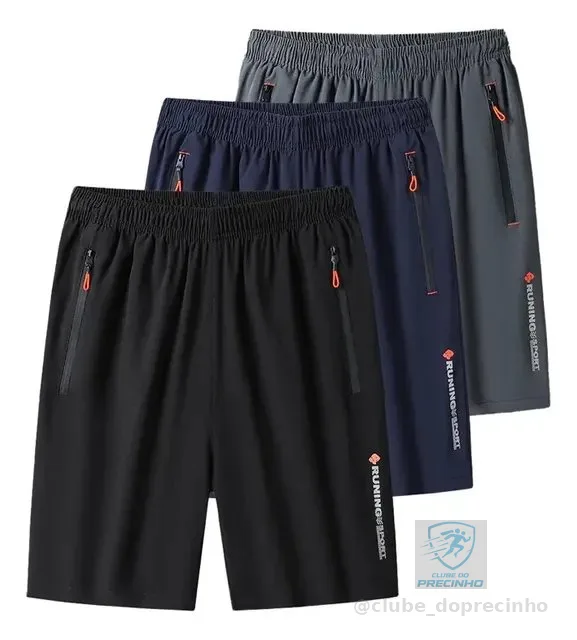 Kit 3 Bermudas Dry Fit De Alto Padrão Para Academia