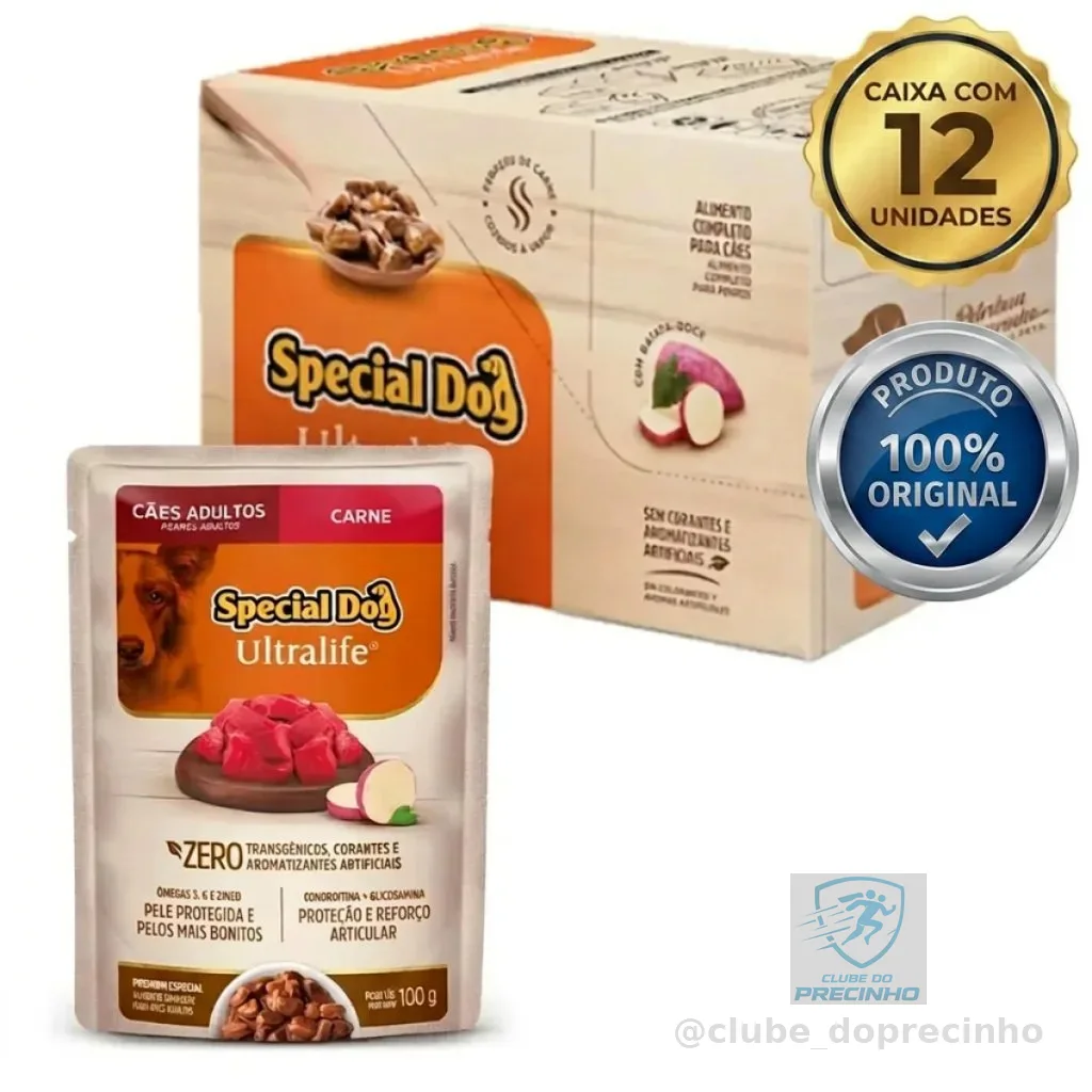 Sachê Special Dog Ultralife 100g Kit 12 ou 24 Unid Carne Frango Salmão Cordeiro Adultos E Filhotes