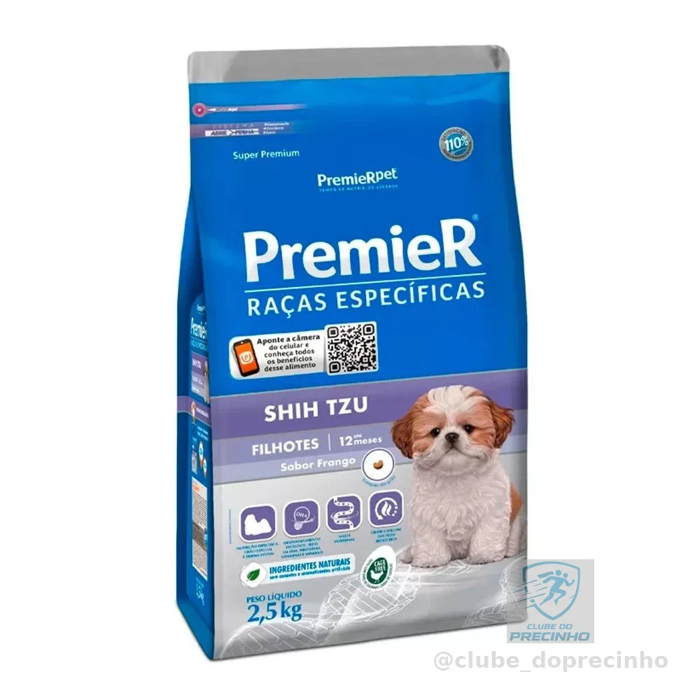 Ração Premier Raça Específicas Cães Filhotes Shih Tzu 2,5 Kg