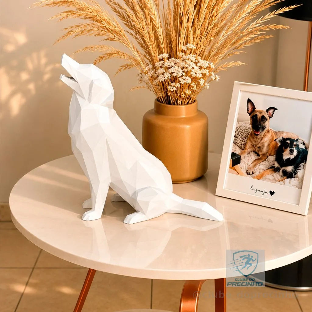 Estátua Cão Cachorro Decorativo Para Decoração Escultura Decorar Casa Sala Material Plástico