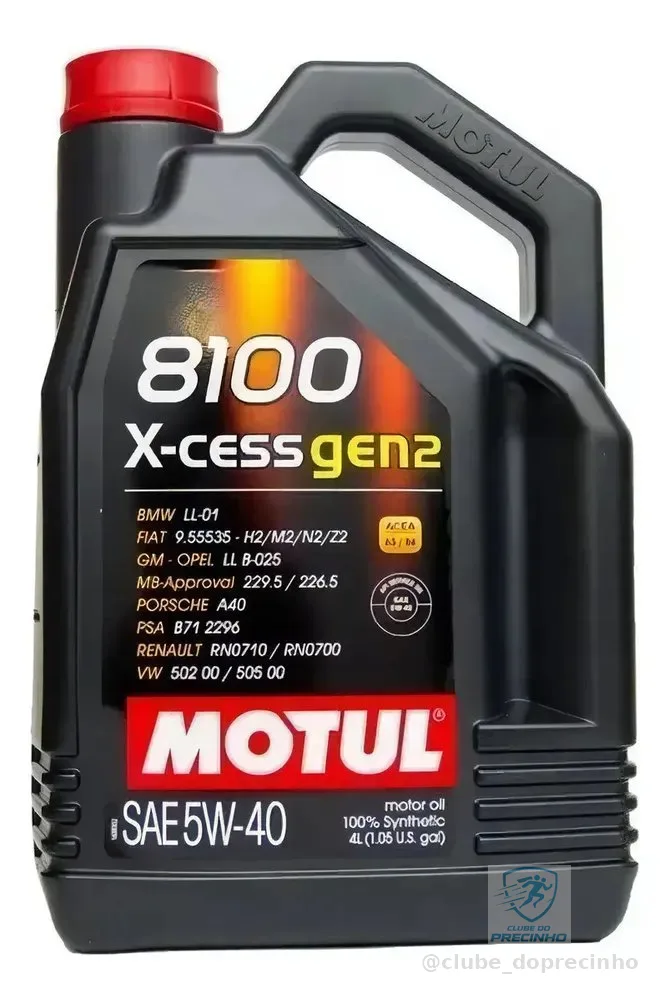 Óleo de motor Motul sintético 5W-40 para carro/caminhonete de 1 unidade x 4L