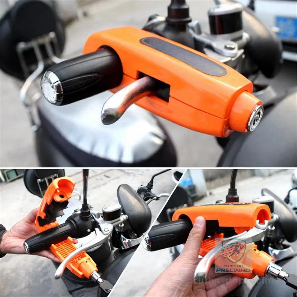Trava De Seguranca Liga de Aluminio Anti-Roubo Para Guidao De Moto