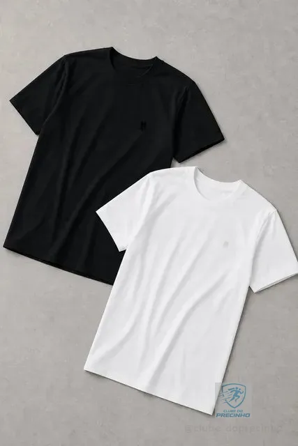 Kit 2 Camisetas Over Masculina Polo Wear Preto-branco