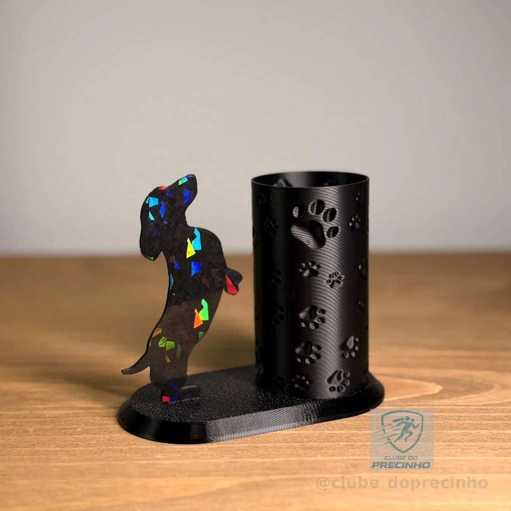 Decoração Dachshund (Salsichinha) – Porta-Canetas ou Enfeite de Parede para Escritório