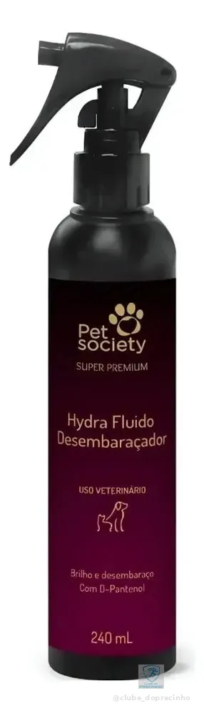 Fluido Desembaraçador Hydra Pet Society Super Premium 240ml Fragrância Suave