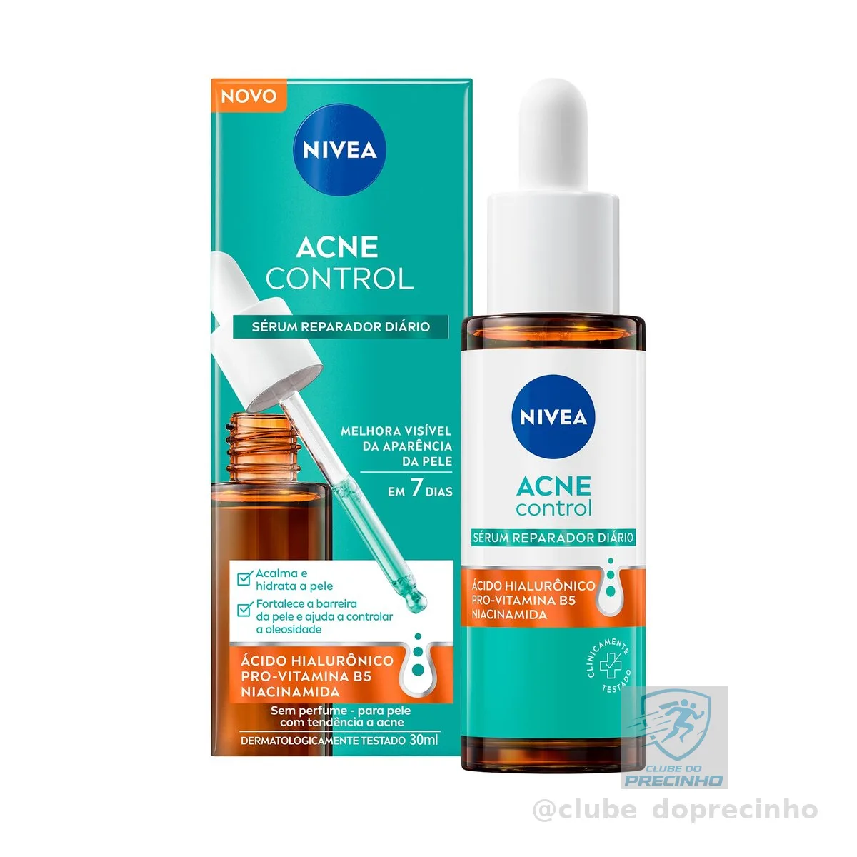 NIVEA Sérum Reparador Diário Acne Control 30ml, Acalma e Hidrata, Controla Oleosidade, Fortalece a Barreira da Pele, Pele com Tendência a Acne