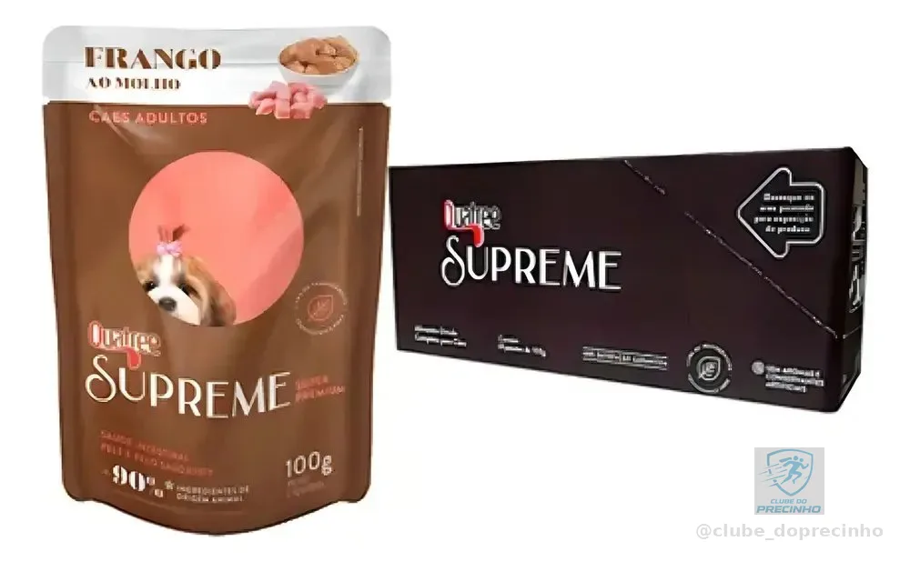 18 Rações Úmida Quatree Supreme Cães Adultos Frango 100g