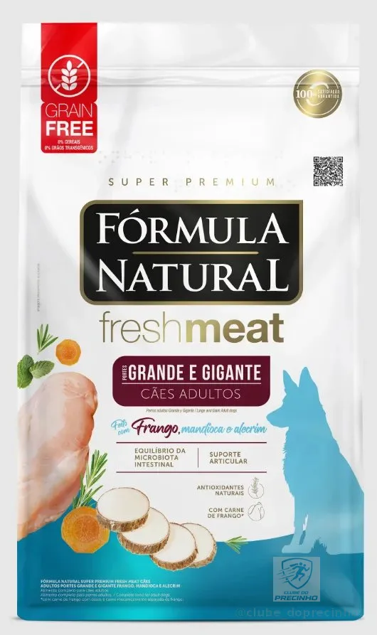 Ração Fórmula Natural Fresh Meat Adulto Grande Gigante 12kg Frango