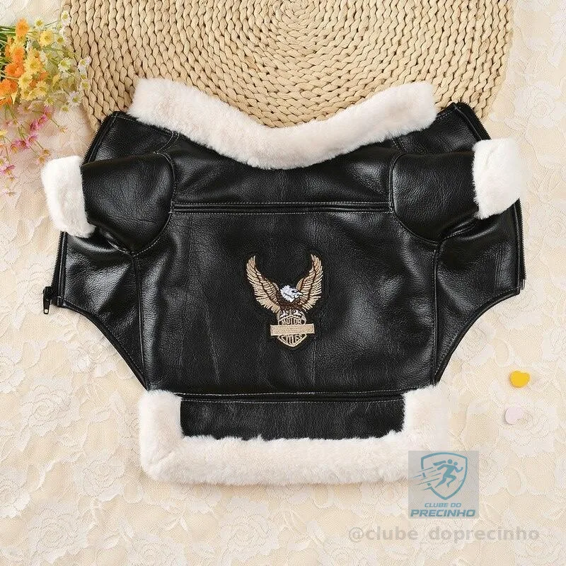 New Winter Dog Clothing Pet Dog Plus Velvet Warm Thickening Leather Coat Flying Eagle Fur Coat Plus Velvet To Keep Warm