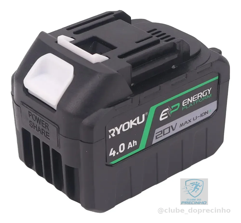 Bateria De Íon De Lítio Ryoku 20v Para Ferramentas Elétricas