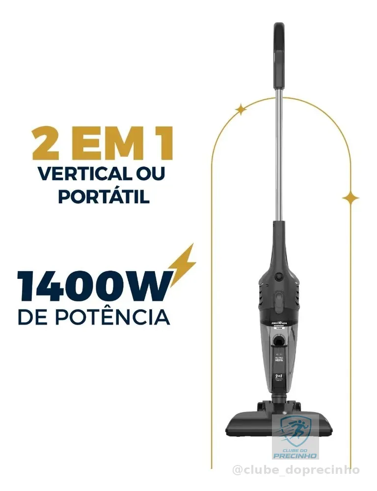Aspirador Pó Britânia 1400w 2 Em 1 Bas1450c 1l Cinza Cinza 127v