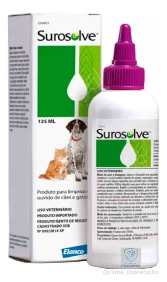 Surosolve Solução Auricular Para Cães E Gatos 125ml