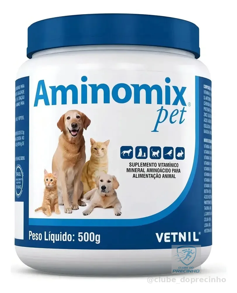 Aminomix Pet 500 G - Vitaminico Caes Gatos Aves