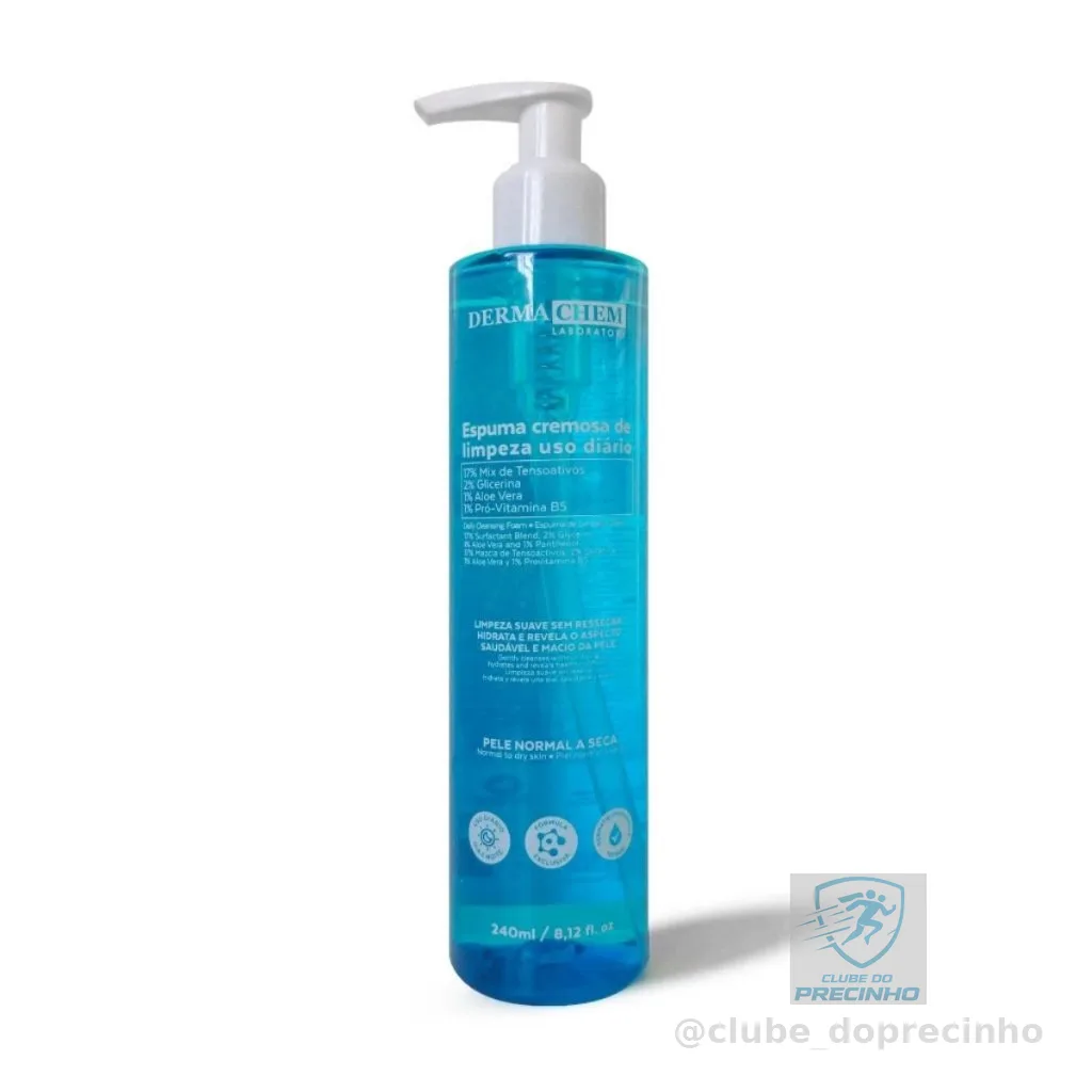 Espuma Cremosa de Limpeza Facial 240ml Hidratação e Maciez da Pele Com Aloe Vera Dermachem