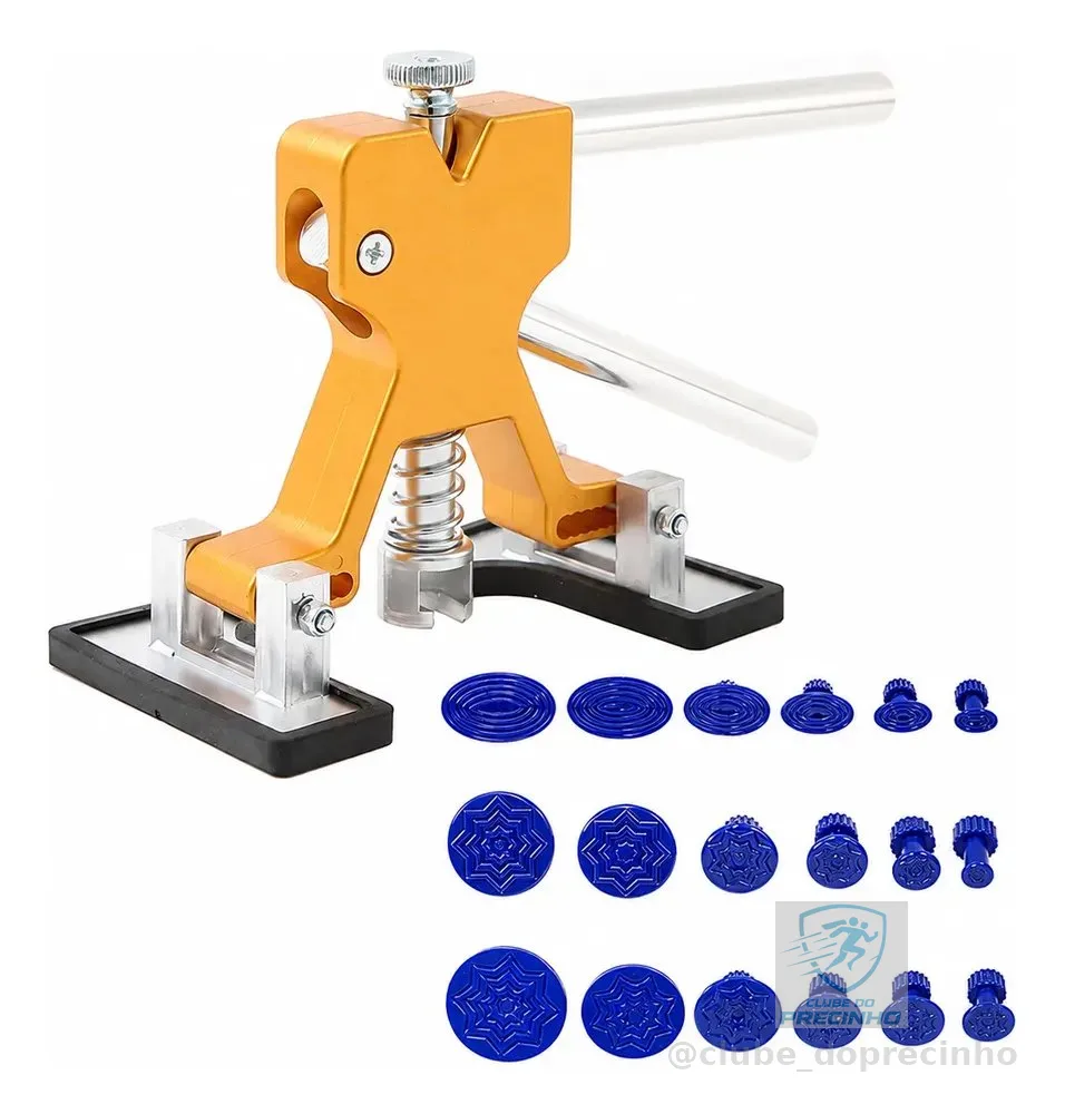 Kit Repuxadeira Martelinho Amassado Carro Ouro C/18 Ventosas