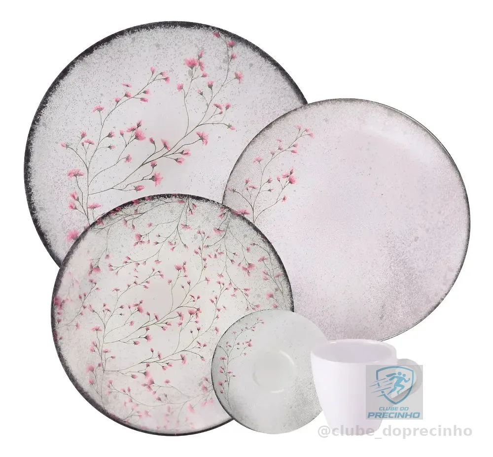Aparelho de Jantar Tramontina Floralis Porcelana 20 peças
