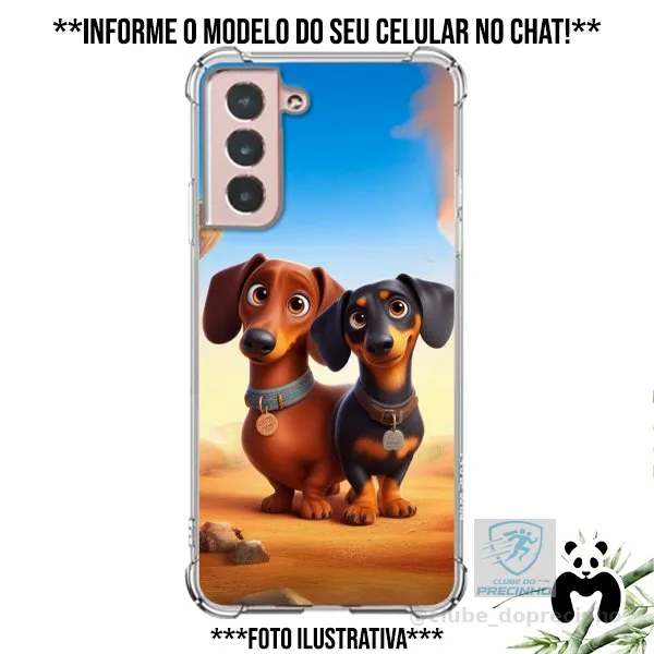 Capa Case Personalizada Cachorro Raça Daschound Linguicinha Cofap Salsicha Wiener Dog Animais Pets