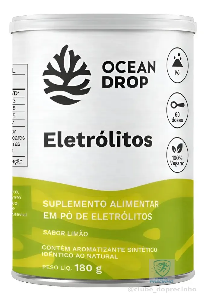 Eletrólitos Ocean Drop Sódio Potássio Fósforo Magnésio Eletrolitos 180g Sabor Limão