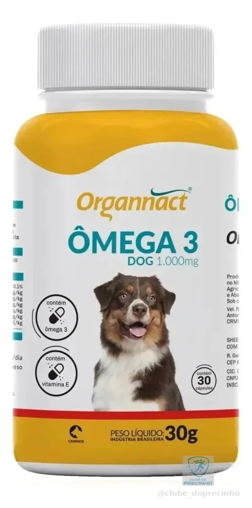 Suplemento Ômega 3 Dog 1000mg 30 comprimidos Organnact
