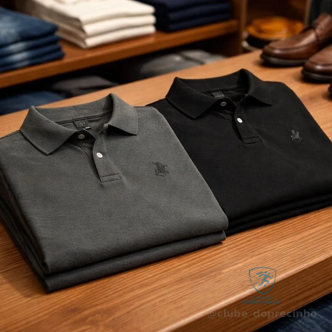 Kit 2 Camisa Polo Piquet Masculina Casual Premium
