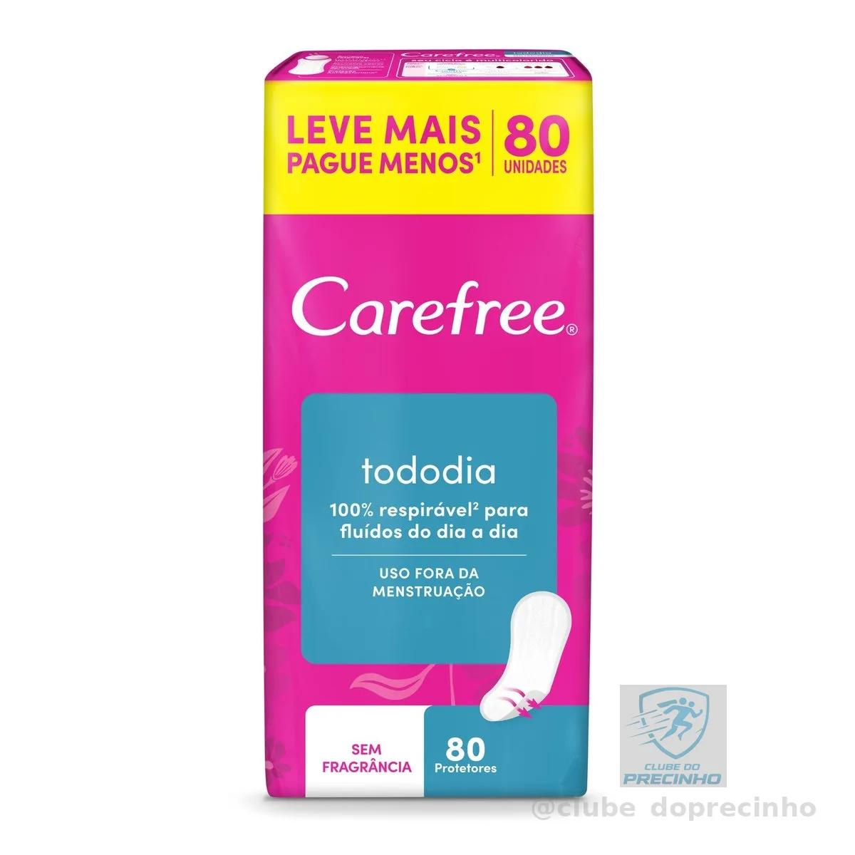 Carefree Protetor Diário Todo Dia sem Perfume 80 unidades