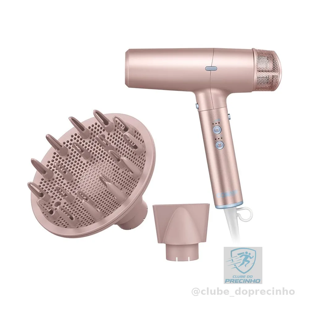Conair, Secador Digital de Cabelo, Com Difusor, Secador Digital Iônico, 1700W, DIGITALaire, Rosa - 110V