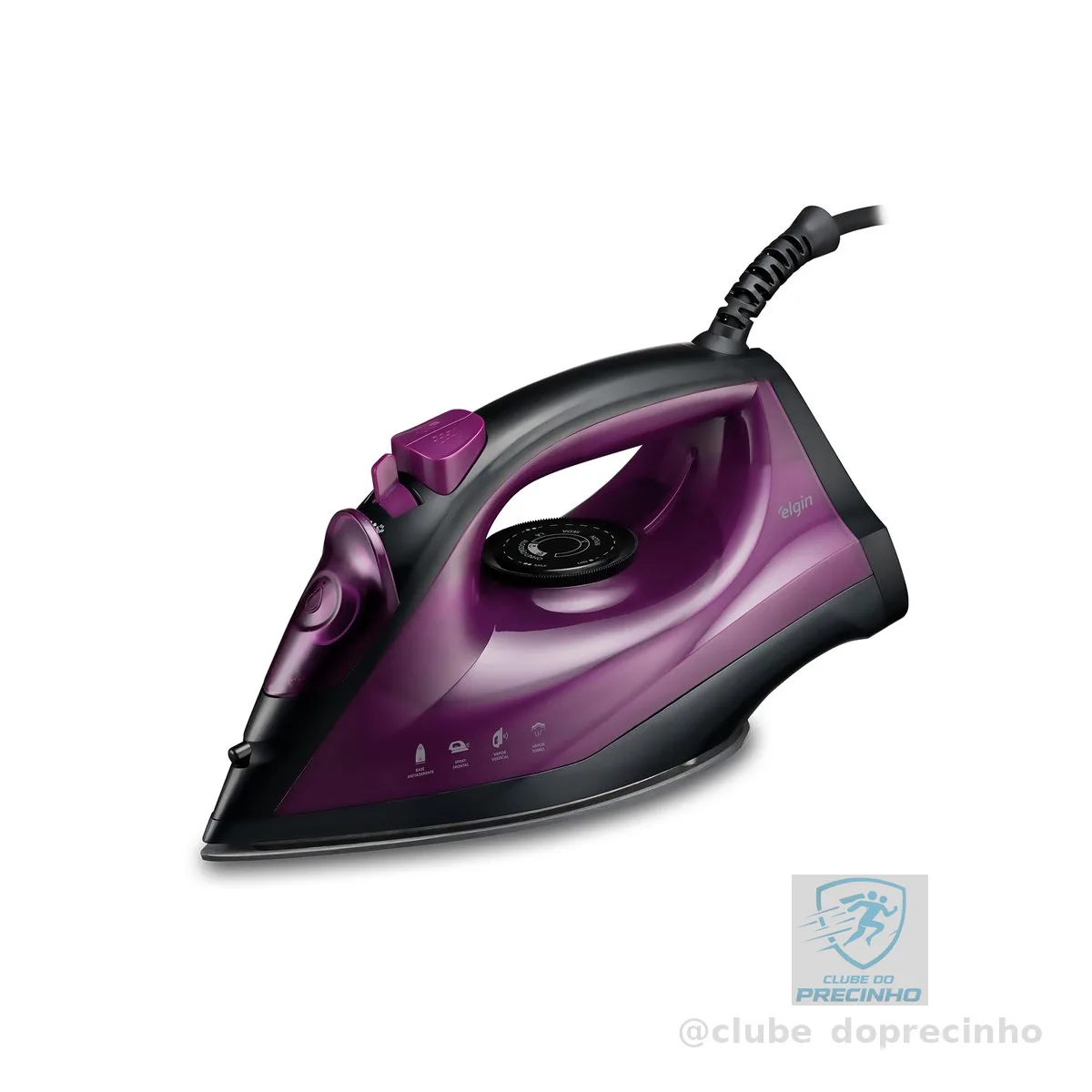 Ferro de Passar a Vapor Easy Pass Elgin 1.200w 5 temperaturas - 110V, Roxo