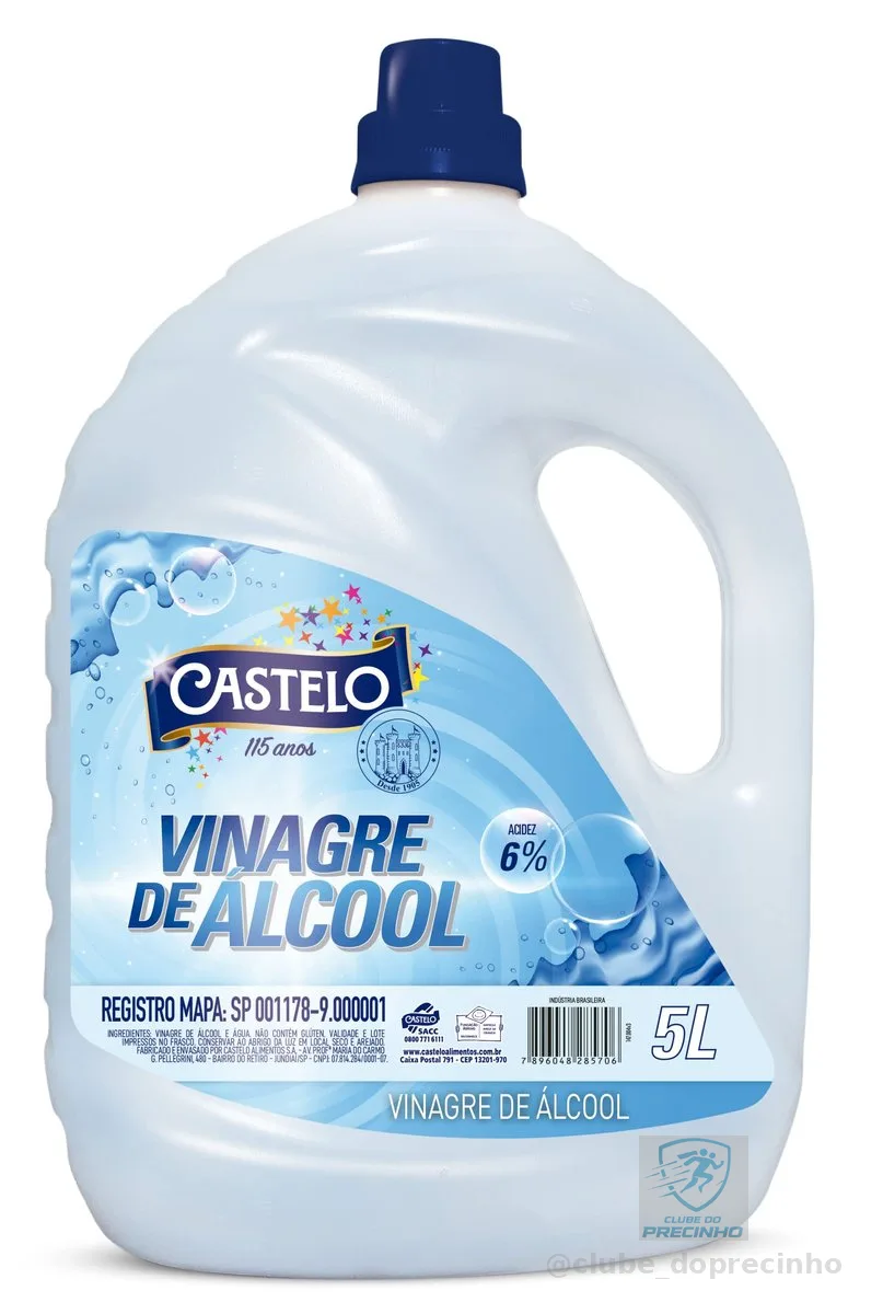 Vinagre de Álcool Concentrado 6% Castelo 5l