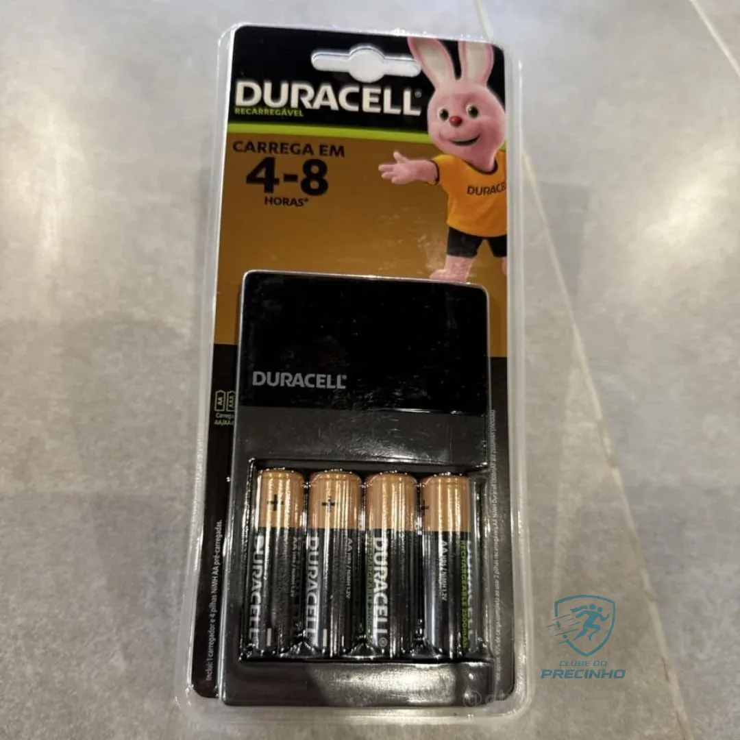 DURACELL É MARCA RENOMADA, carregador + pilhas 🔋🔋