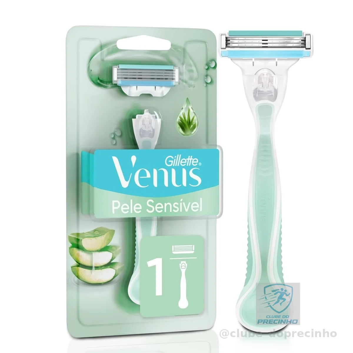 Gillette Venus Pele Sensível Aparelho de Depilar com Aloe Vera, 1 Unidade