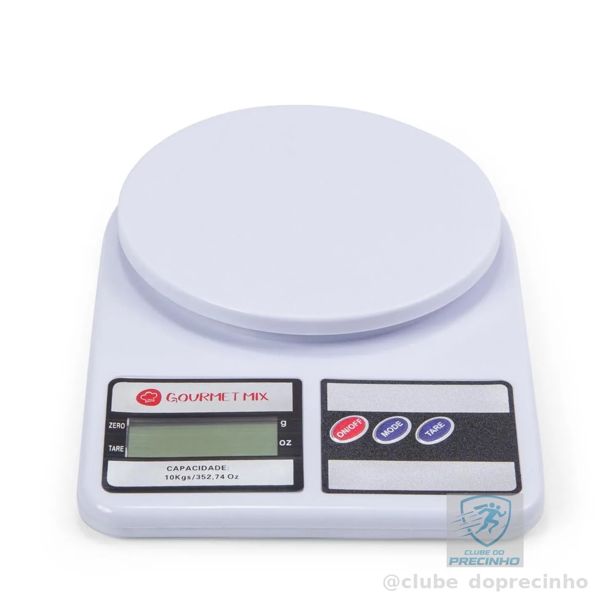 Gourmet Mix Balança de Cozinha Digital de Precisão até 10Kg Compacta em Polipropileno para Receitas Doces e Salgadas, Artesanato, Delivery e Laboratórios