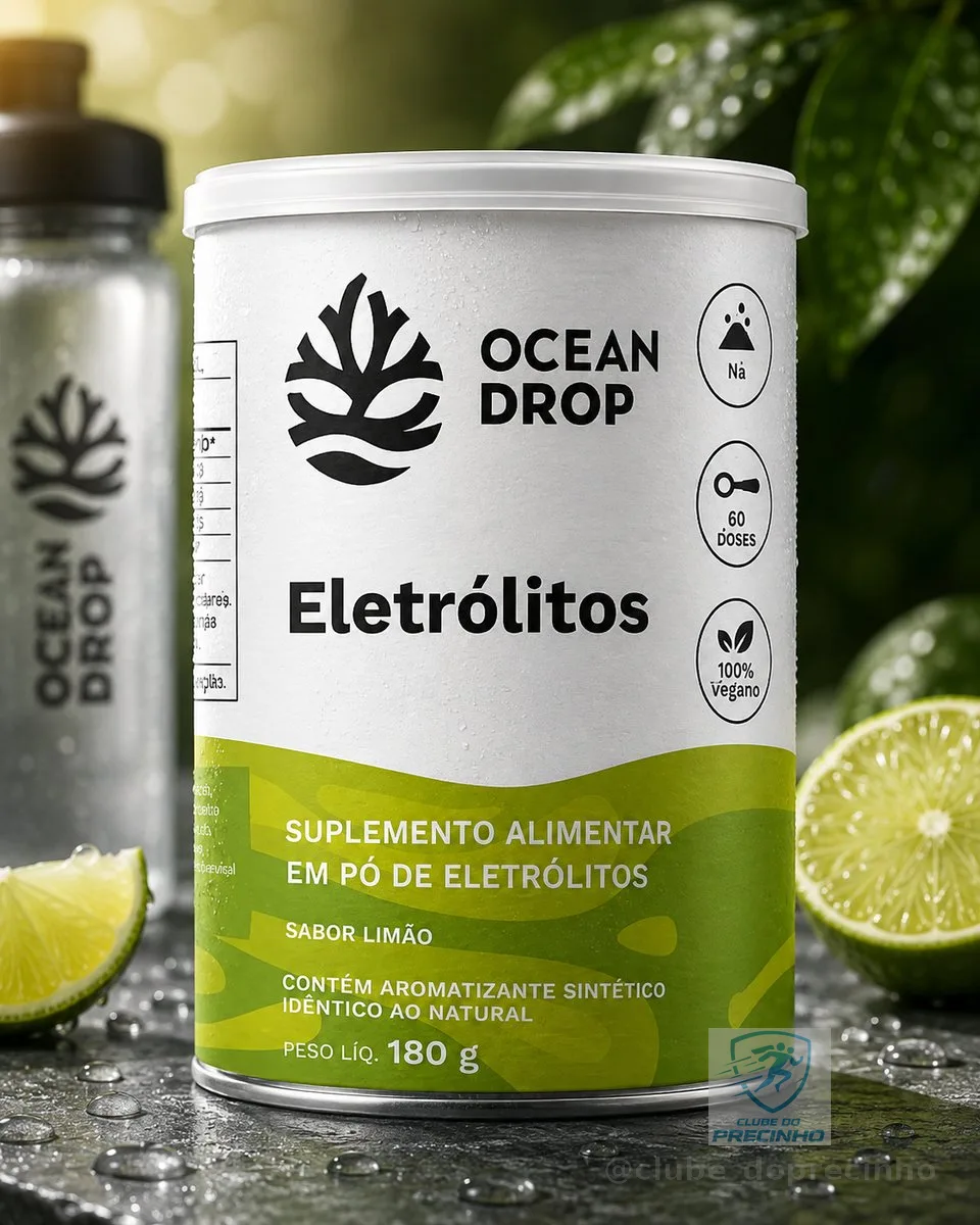 Eletrólitos Ocean Drop Sódio Potássio Fósforo Magnésio Eletrolitos 180g Sabor Limão