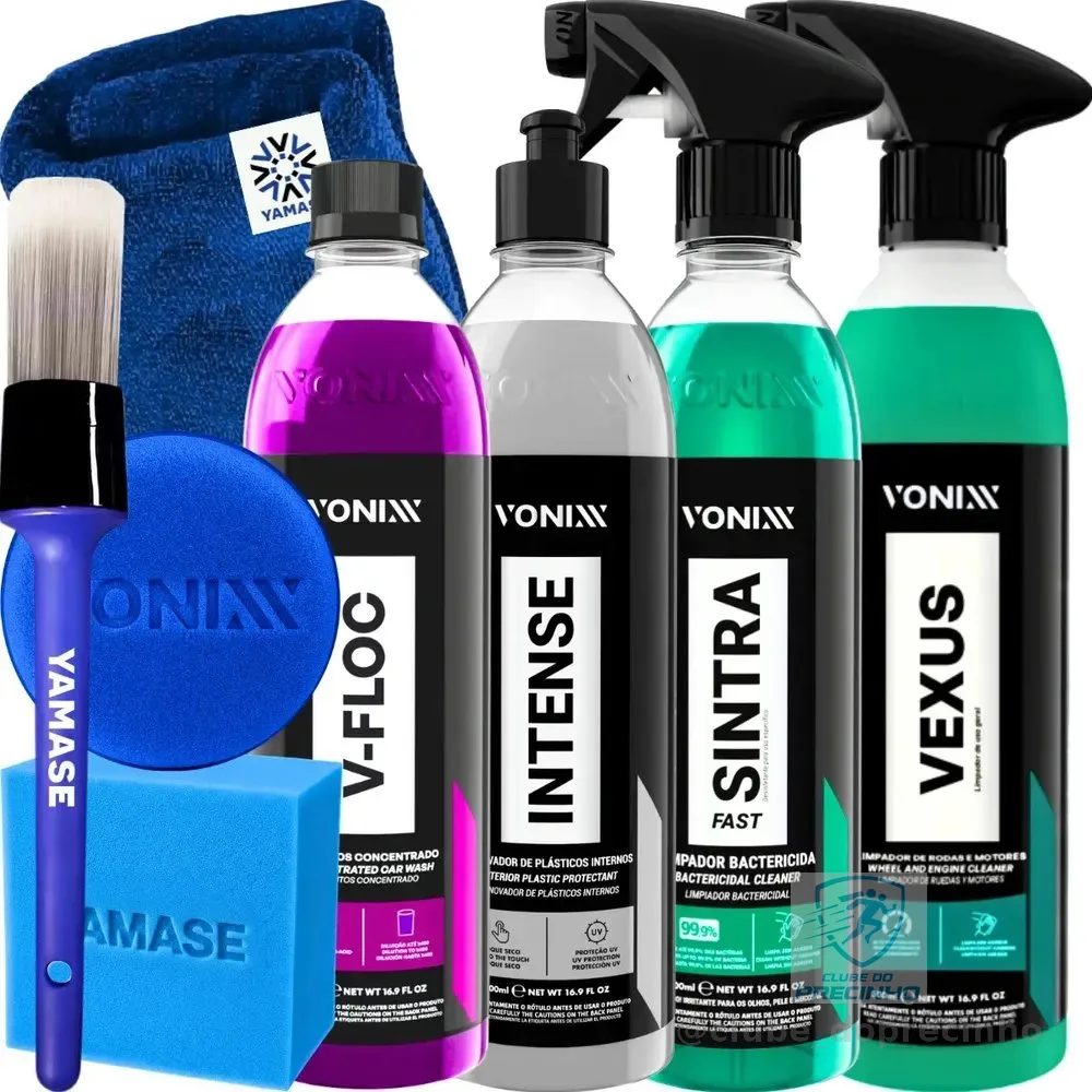 Kit Lavagem Automotiva Vonixx Vexus Shampoo Neutro V-Floc Revitalizador
