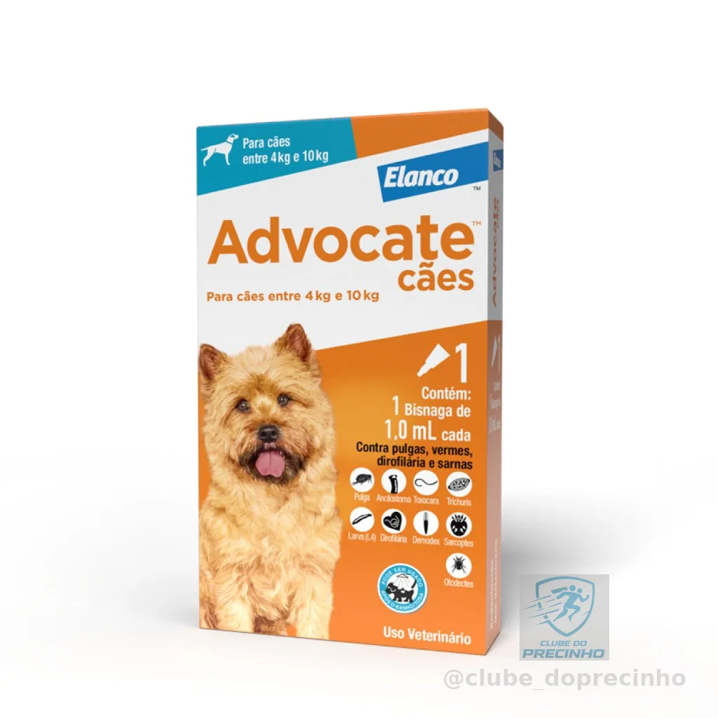 Advocate Elanco Antipulgas Para Cachorro 4 À 10kg 1 Pipeta