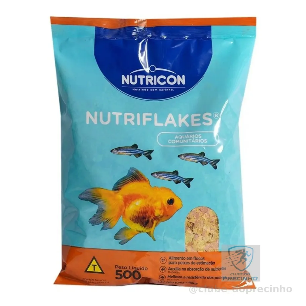 Ração em Flocos Comida Peixes Ornamentais NutriFlakes Nutricon Saco 500g