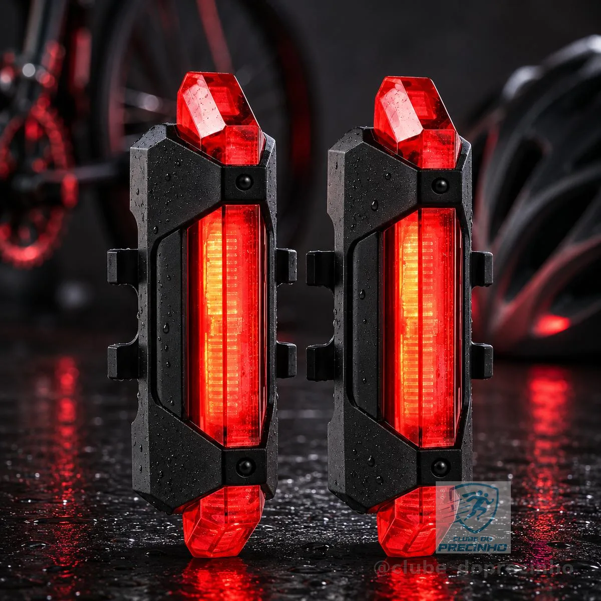 Kit 2 Sinalizadores Lanterna Led Bike Traseiro Recarregável Vermelho