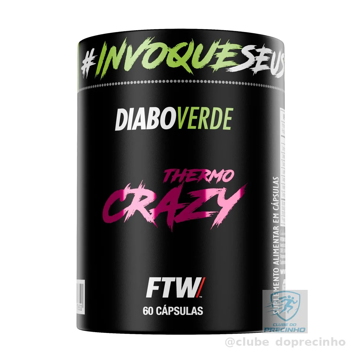 FTW Thermo Crazy Diabo Verde, Suplemento Alimentar com Cafeína, Taurina e L-Carnitina (60 Cápsulas)