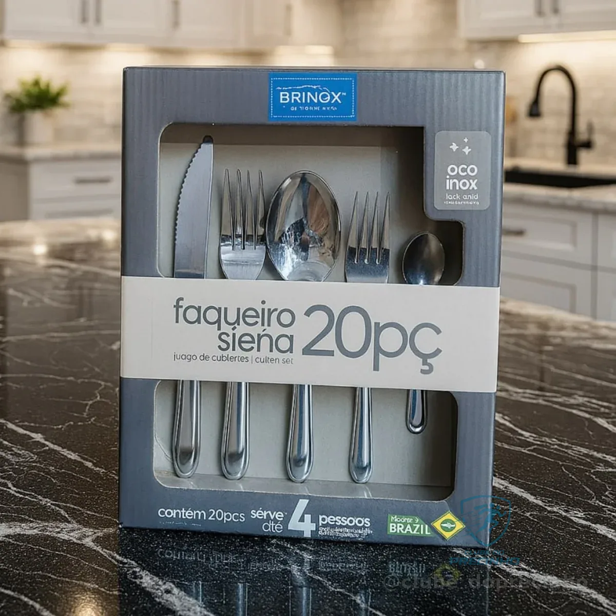 Faqueiro De Aço Inox Siena 20 Peças Brinox 5109/455 Cor Prateado