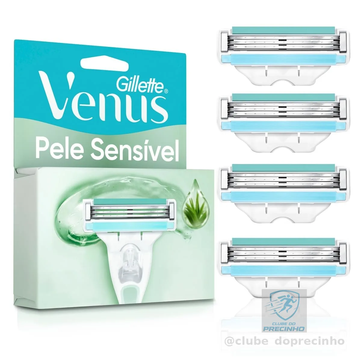 Gillette Venus Pele Sensível Carga para Aparelho de Depilar, 4 Unidades