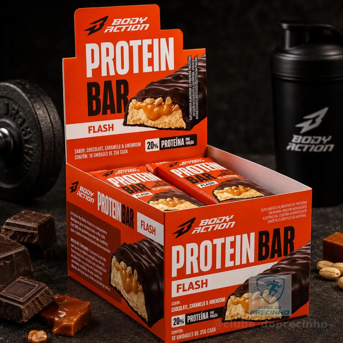 Barra de Proteína Snacks Protein Bar Flash 35g 10 Unids Bodyaction