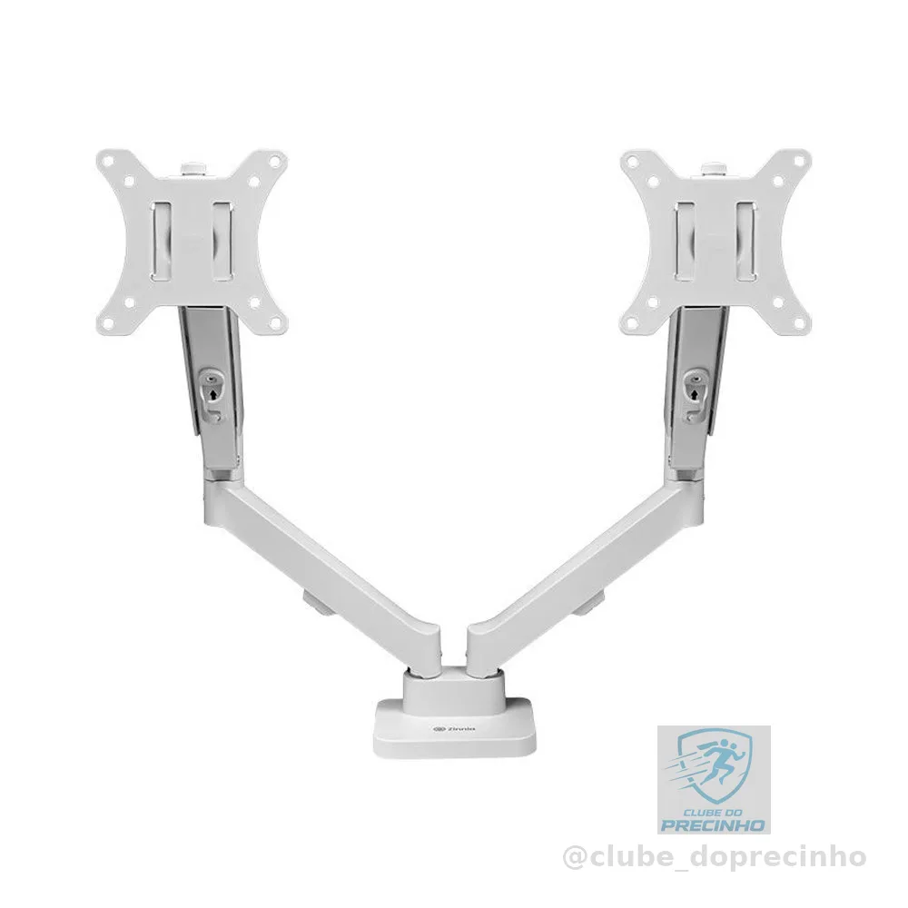 Suporte Articulado Para 2 Monitores 13 a 32 Pistão a Gás Zinnia Nimbo 210 Branco