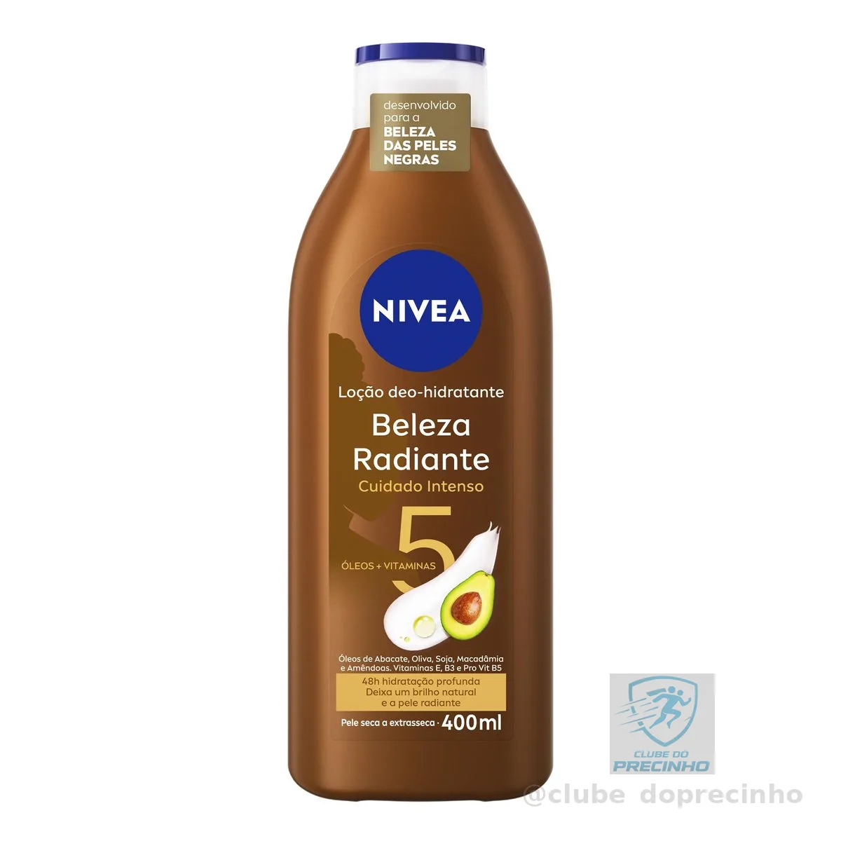 NIVEA Hidratante Desodorante Beleza Radiante Cuidado Intenso 400ml - Desenvolvido especialmente para a beleza da pele negra, ajuda na reparação das áreas ressecadas