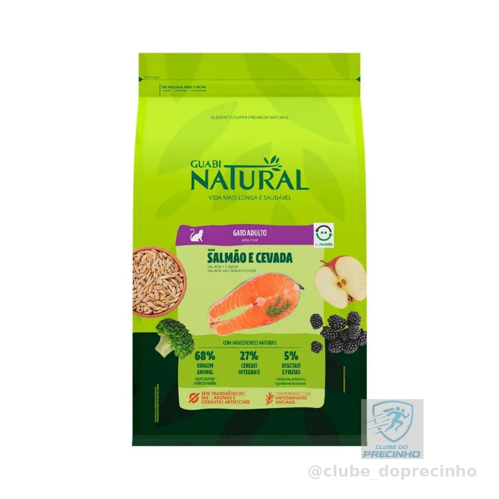 Ração Guabi Natural para Gato Adulto Salmão e Cevada 1,5Kg