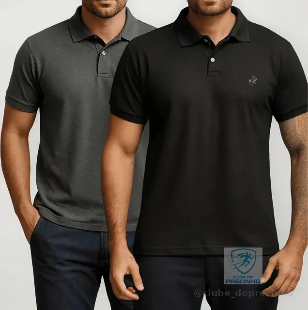 Kit 2 Camisa Polo Piquet Masculina Casual Premium