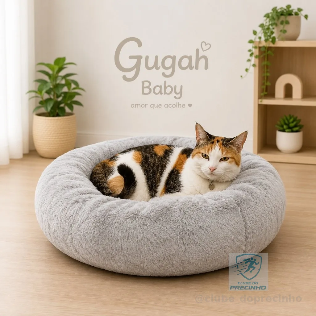 Cama Pet Redonda Cães E Gatos Caminha Nuvem Fofa Com Fundo Impermeável