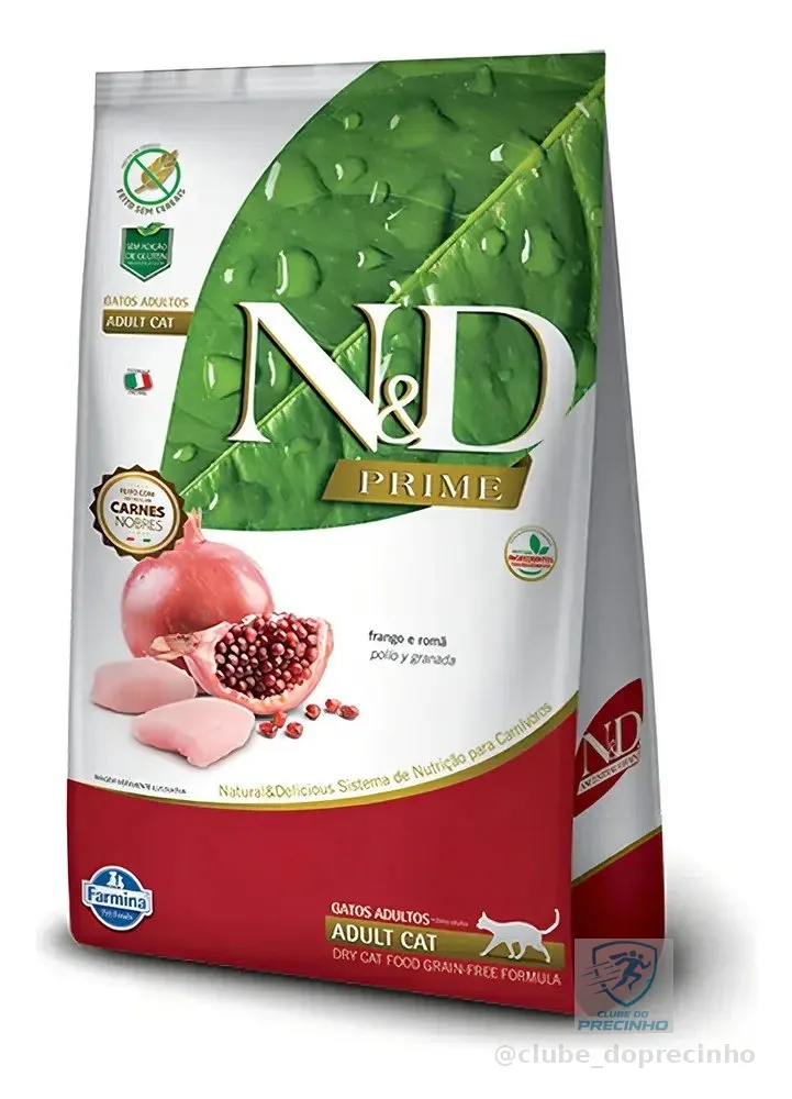 Ração N&D Prime para Gato Adulto Sabor Frango e Romã de 7.5 kg