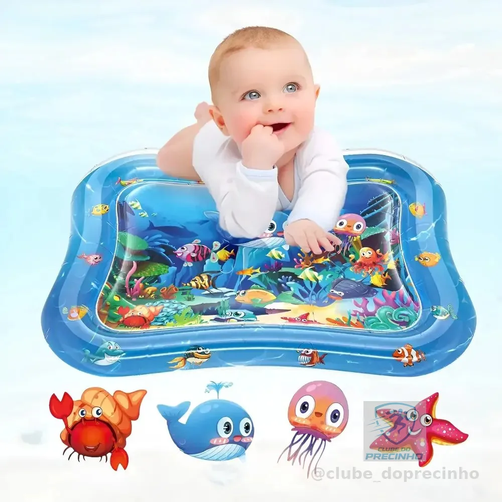 Tapete Sensorial Inflável De Agua Atividades Tummy Time Bebê