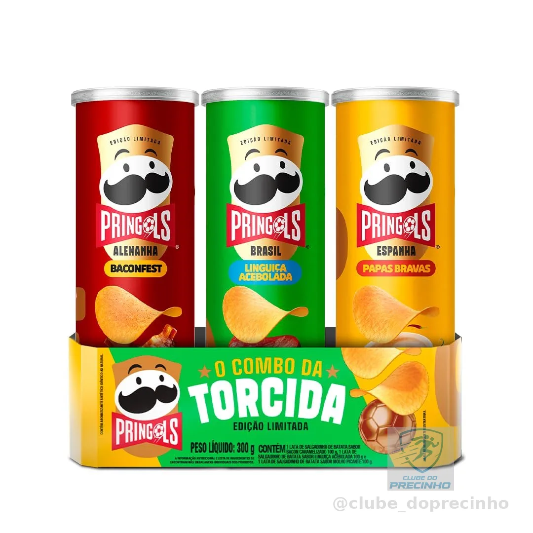 Salgadinho Batata Frita Pringles Tripack Especial Festa do Futebol
